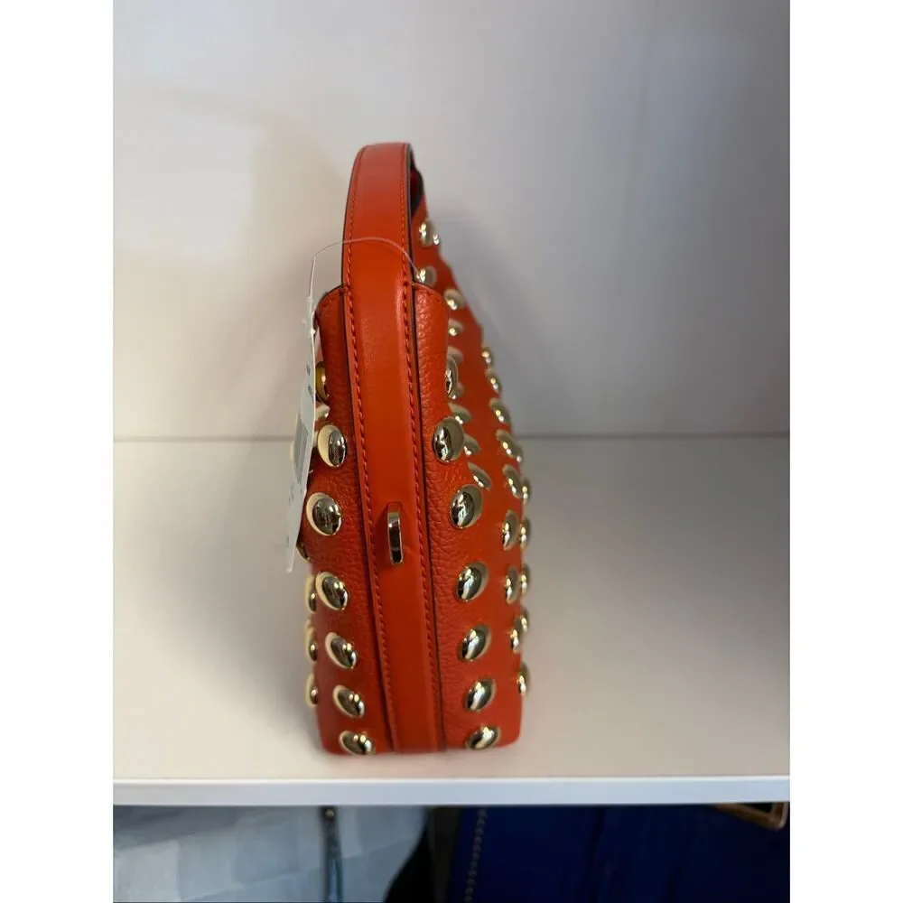 Michael Kors Ember Small Peppled Leather Embellished Messenger Bag